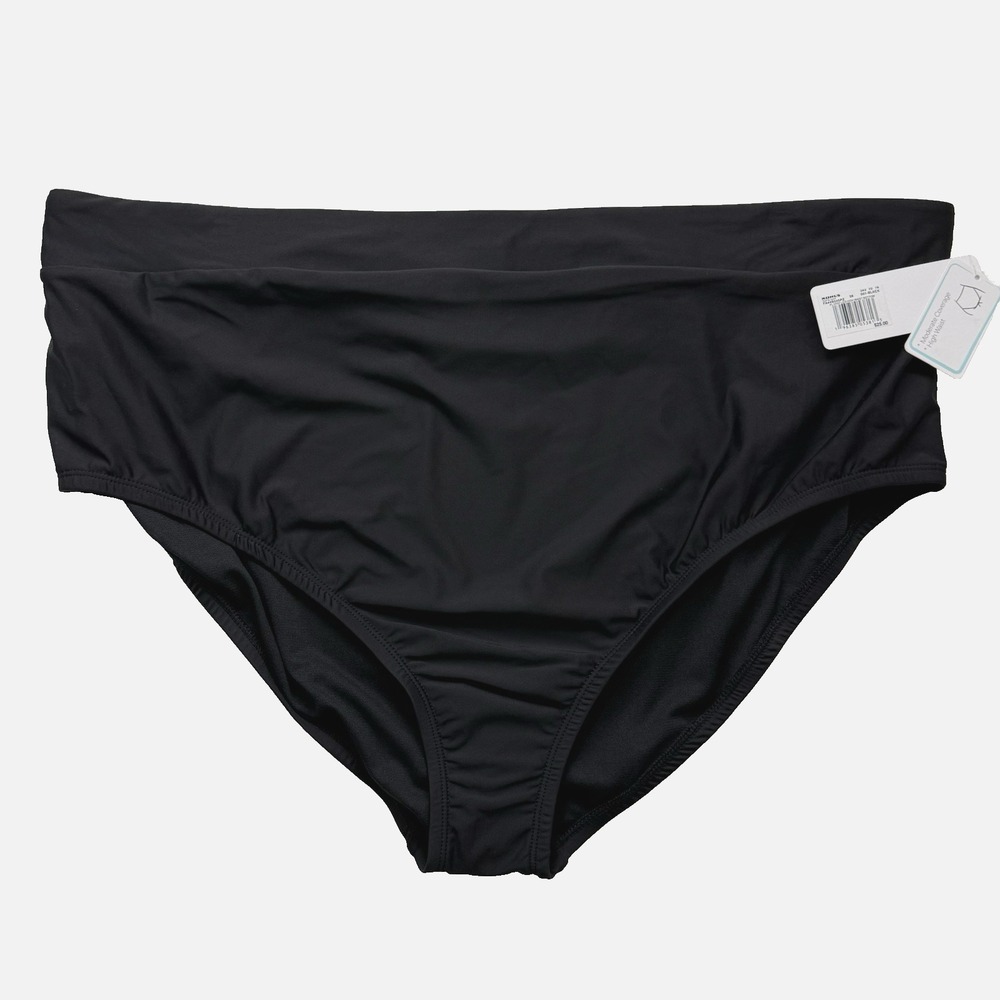 New High Waist Bikini Swimsuit Bottom Separate Plus Women 3X 24 26 Black Beach